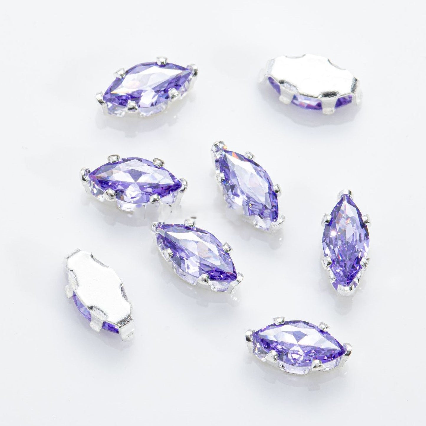 (100pcs)3x6mm 6-prong Marquise Prong-Set CZ