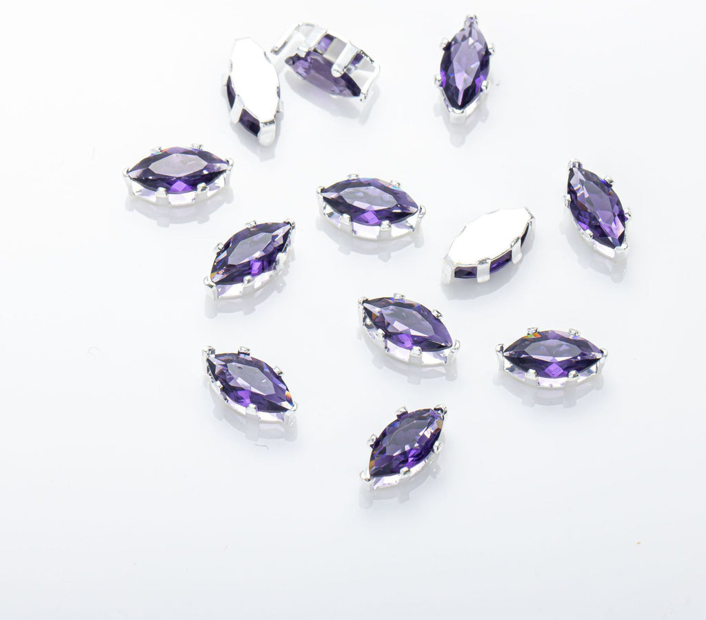 (100pcs)3x6mm 6-prong Marquise Prong-Set CZ