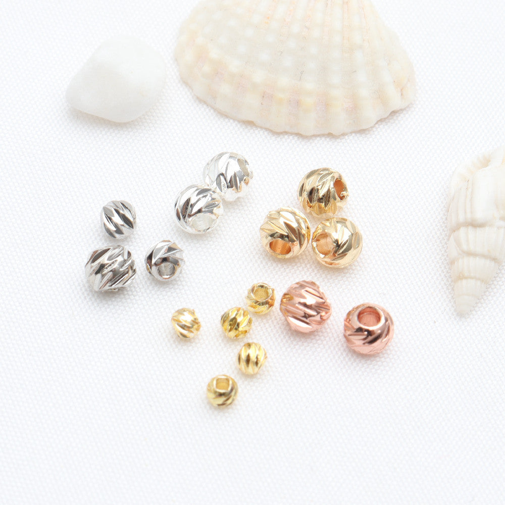 Round Textured Spacer Beads