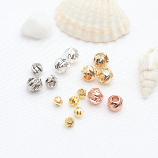 Round Textured Spacer Beads