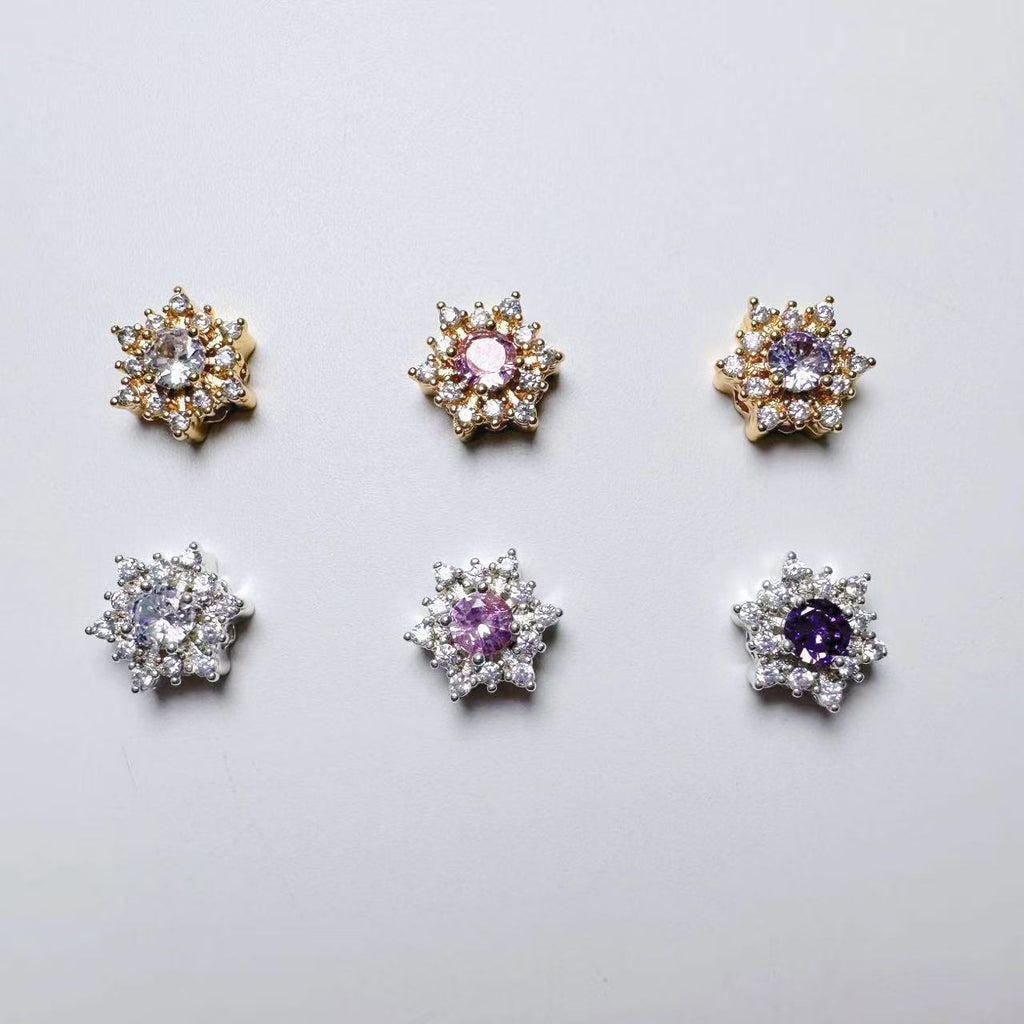 Snowflake CZ Spacer Bead-10pcs