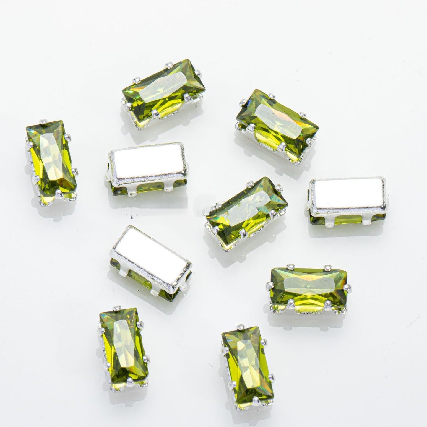 (100pcs)3x6mm Rectangle Prong-Set CZ