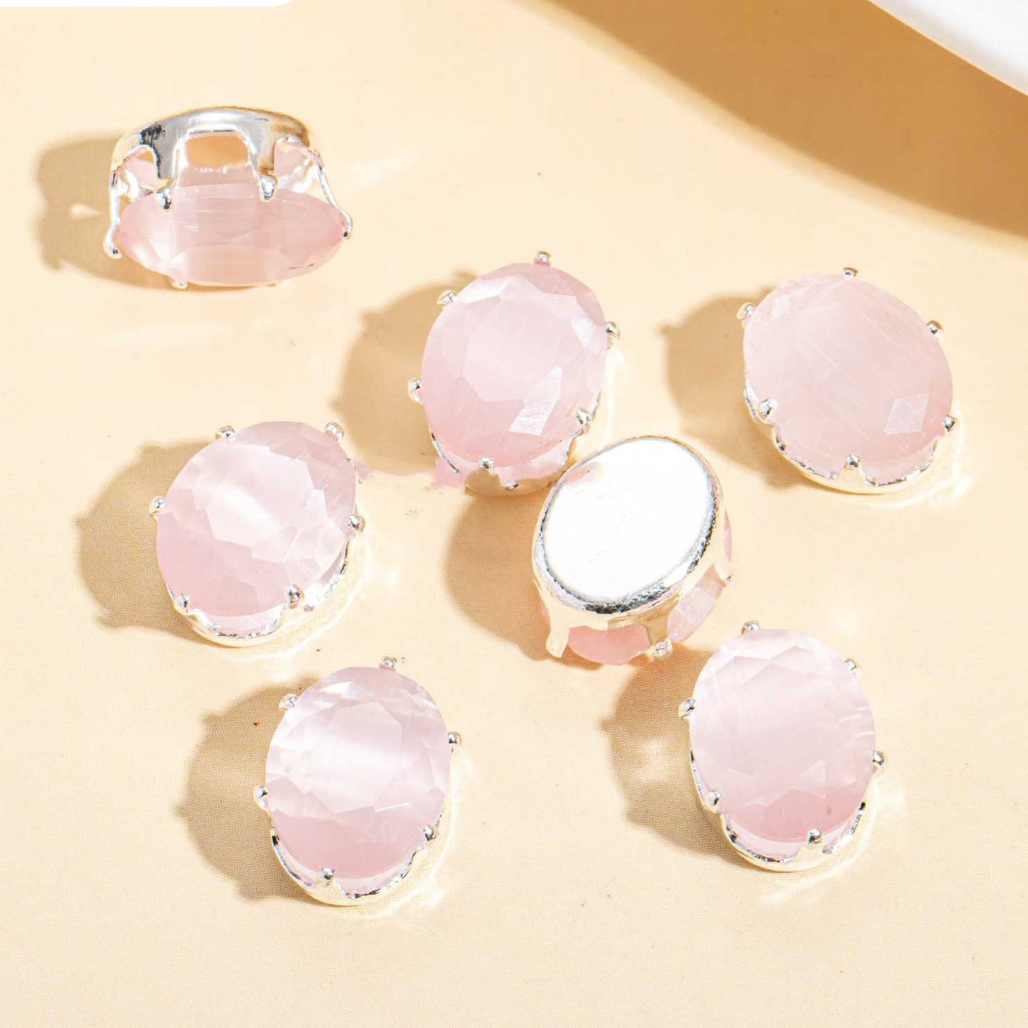 (100pcs)4x6mm Oval Prong-Set CZ