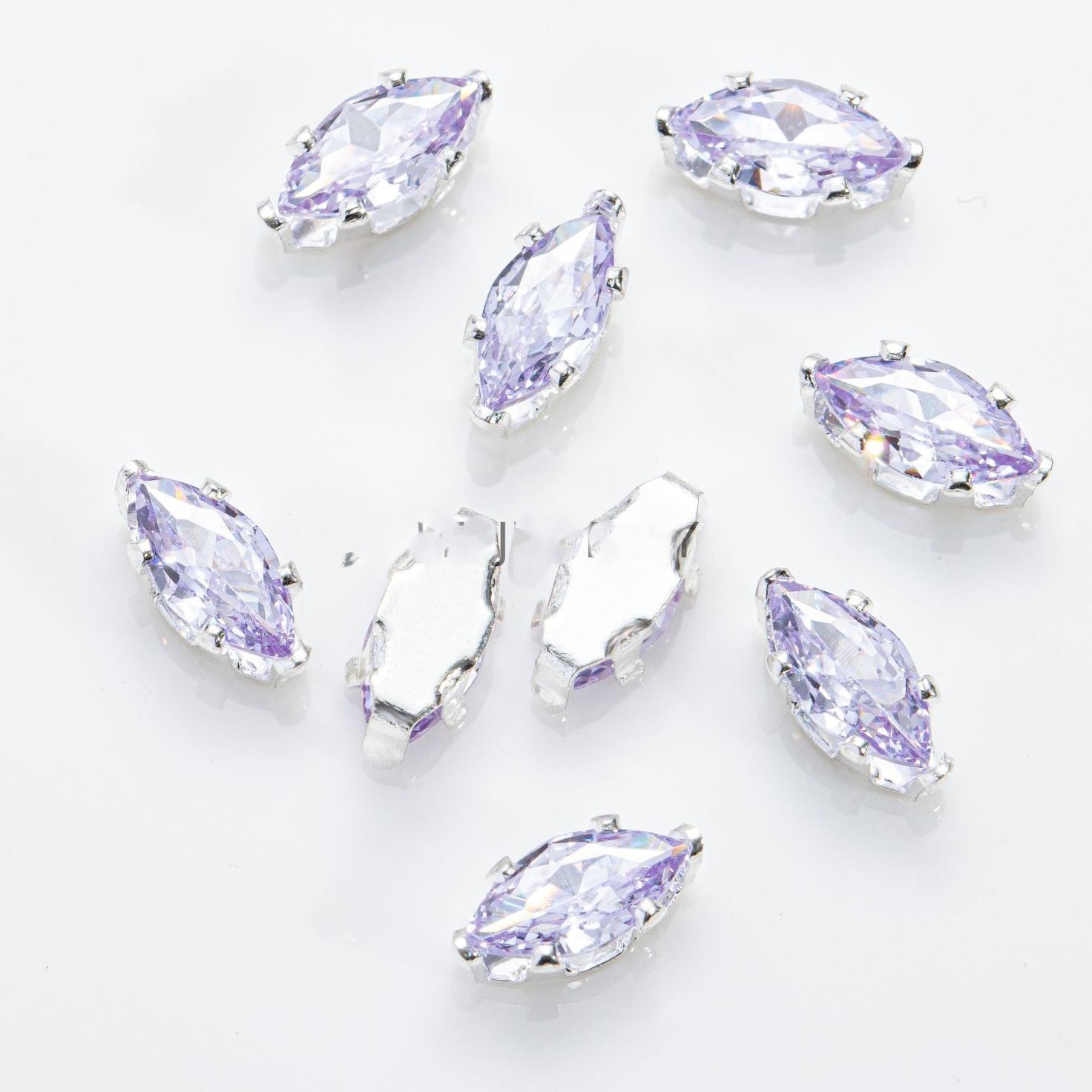 (100pcs)3x6mm 6-prong Marquise Prong-Set CZ
