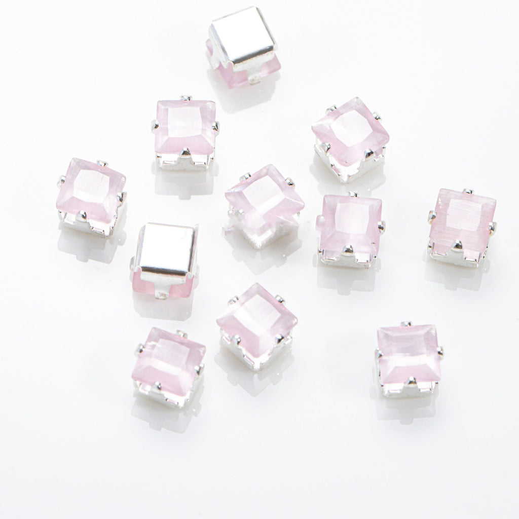 4mm Cat Eye Square Prong-Set CZ
