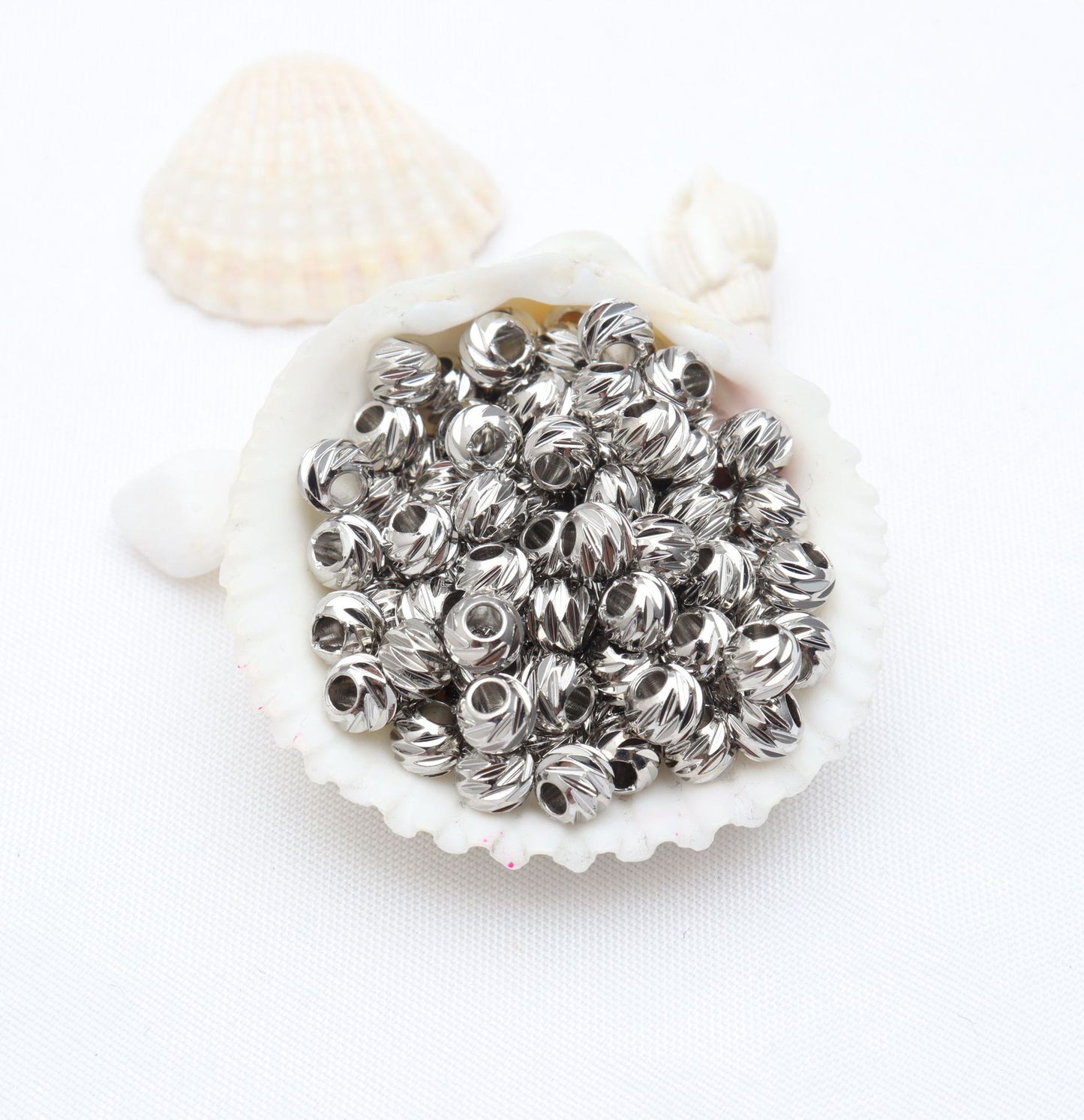 Round Textured Spacer Beads