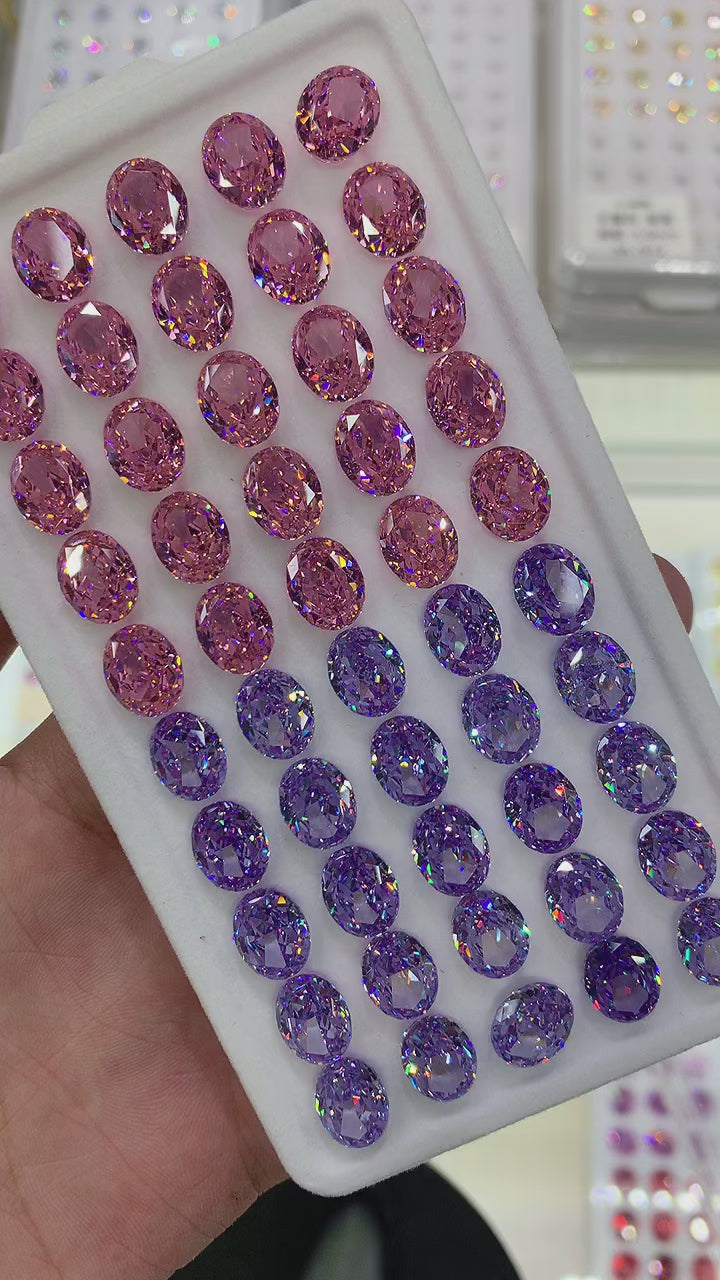 5A 4-16mm Oval Ice Flower Cut Loose CZ Stone - 1pcs