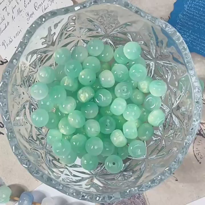 (50pcs)8x11mm Gilded Resin Apple Beads ¨C Gradient Paint Effect