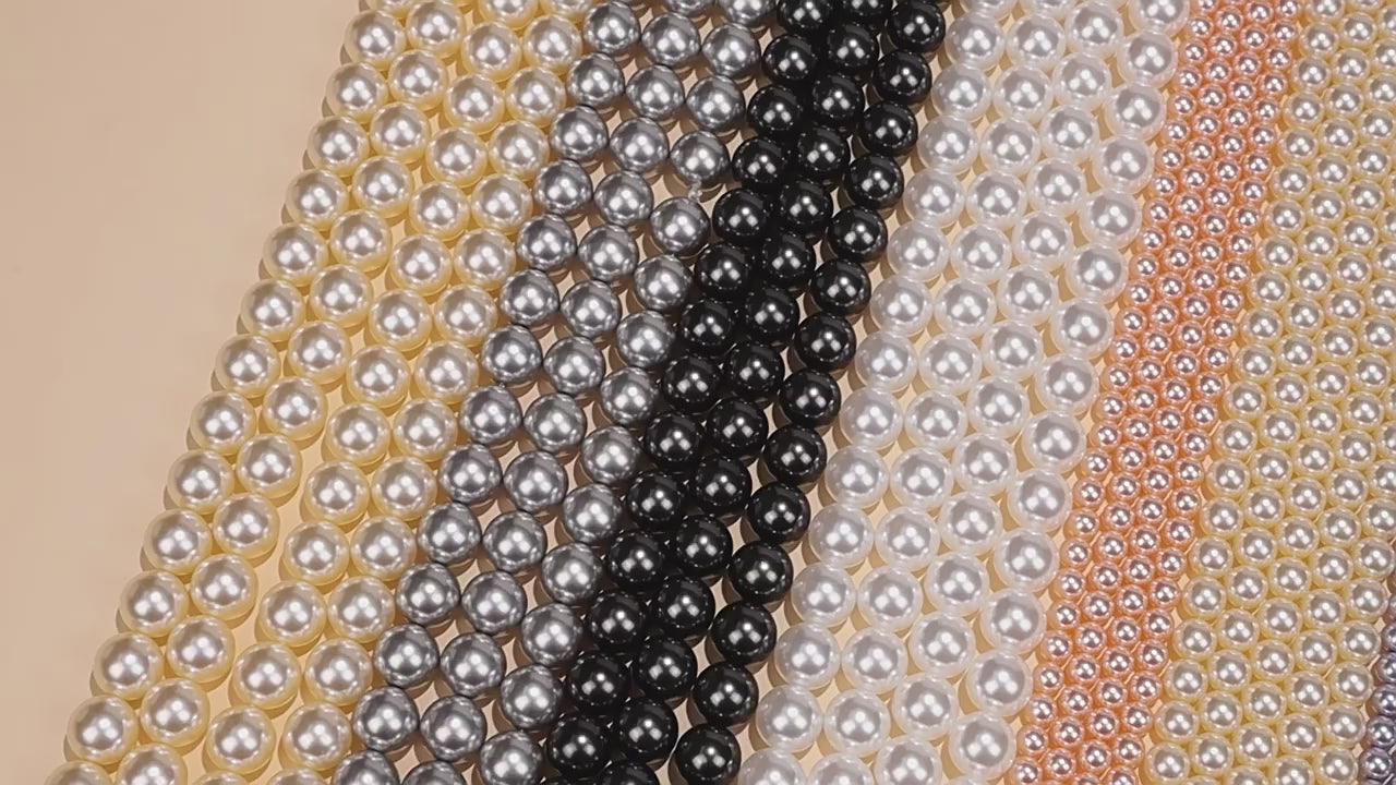 40cm Crystal Round Pearls, Full-Drilled Beads, 3-16mm, Swarovski Color