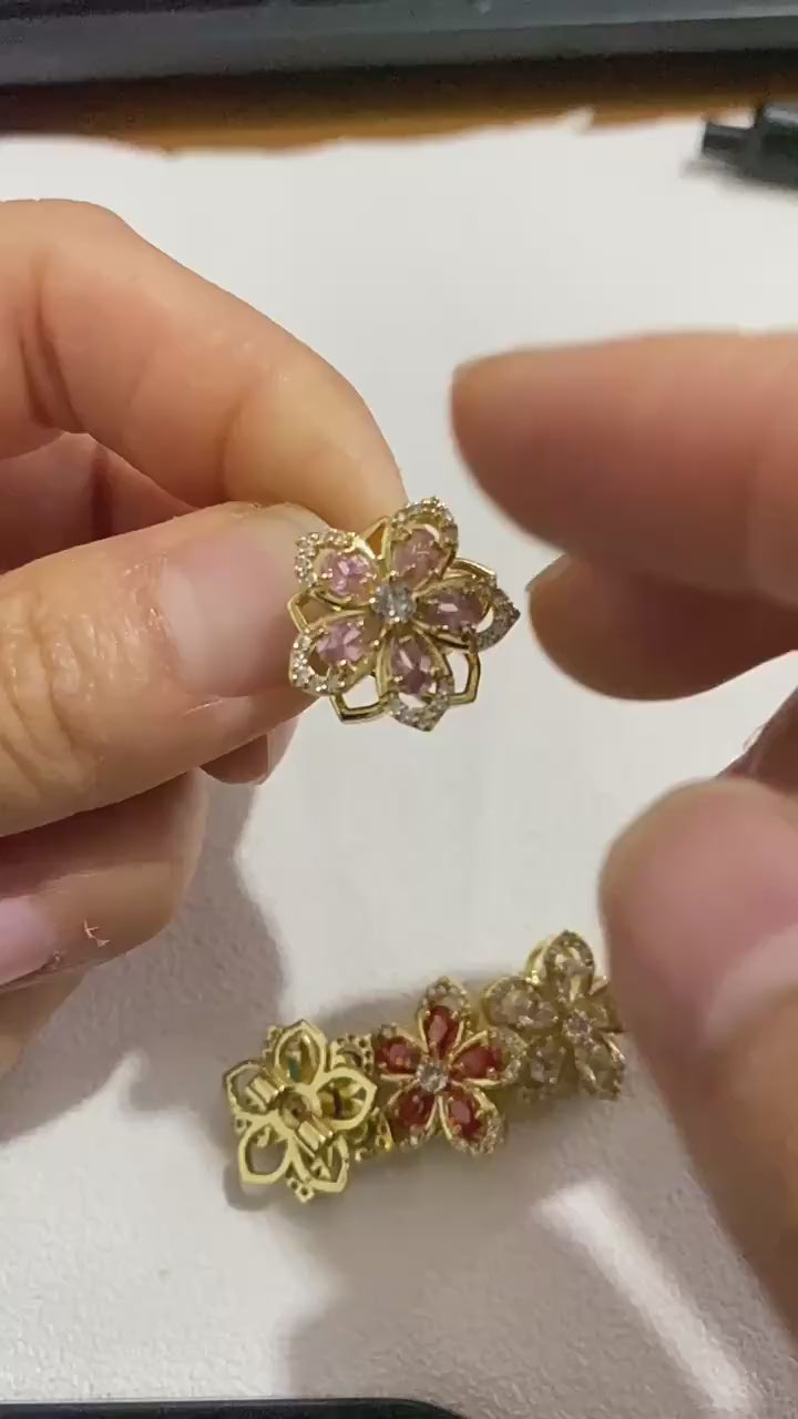 Rotatable CZ Flower Spacer