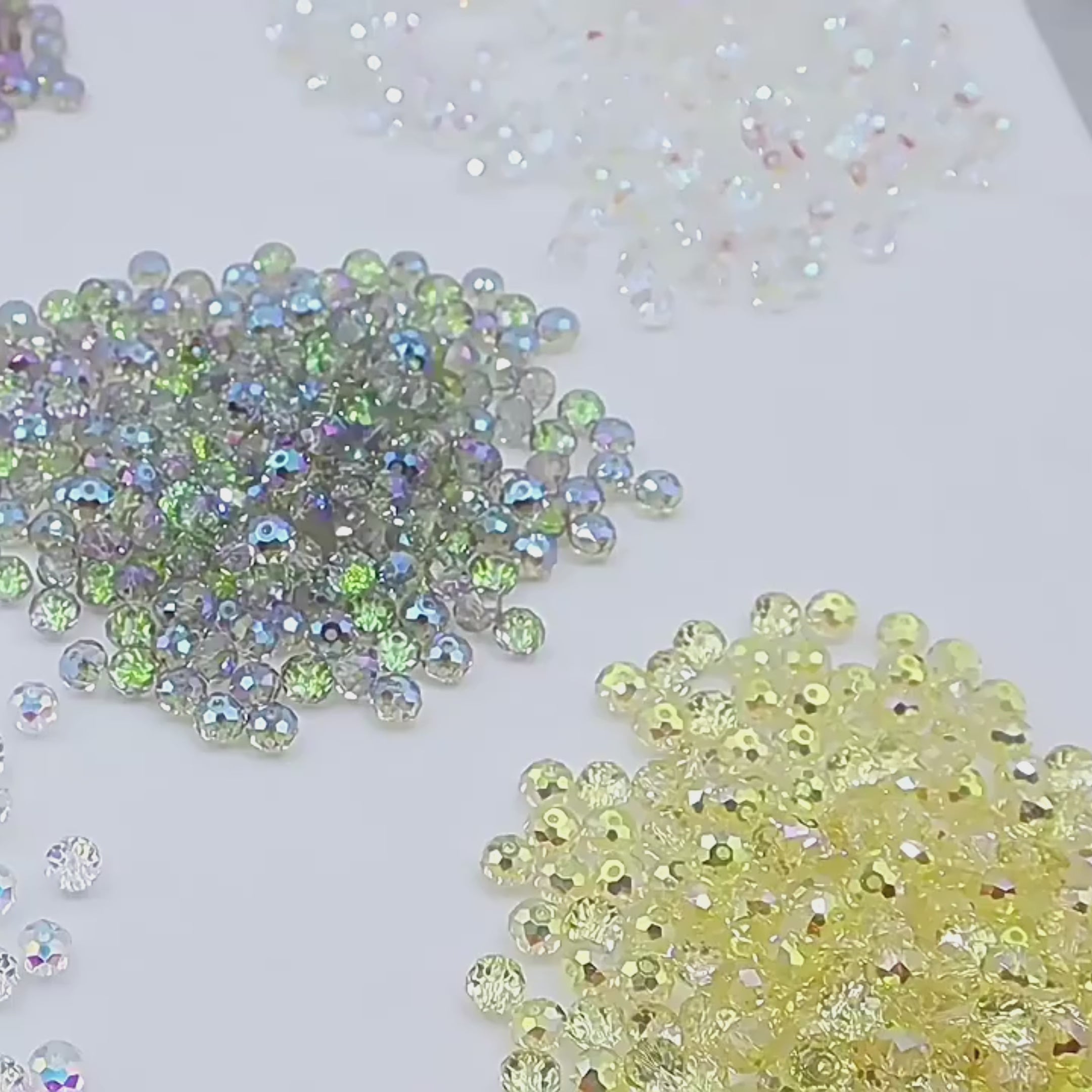 Premium 4/6/8mm Rondelles Crystal Beads-Plated Crest Collection