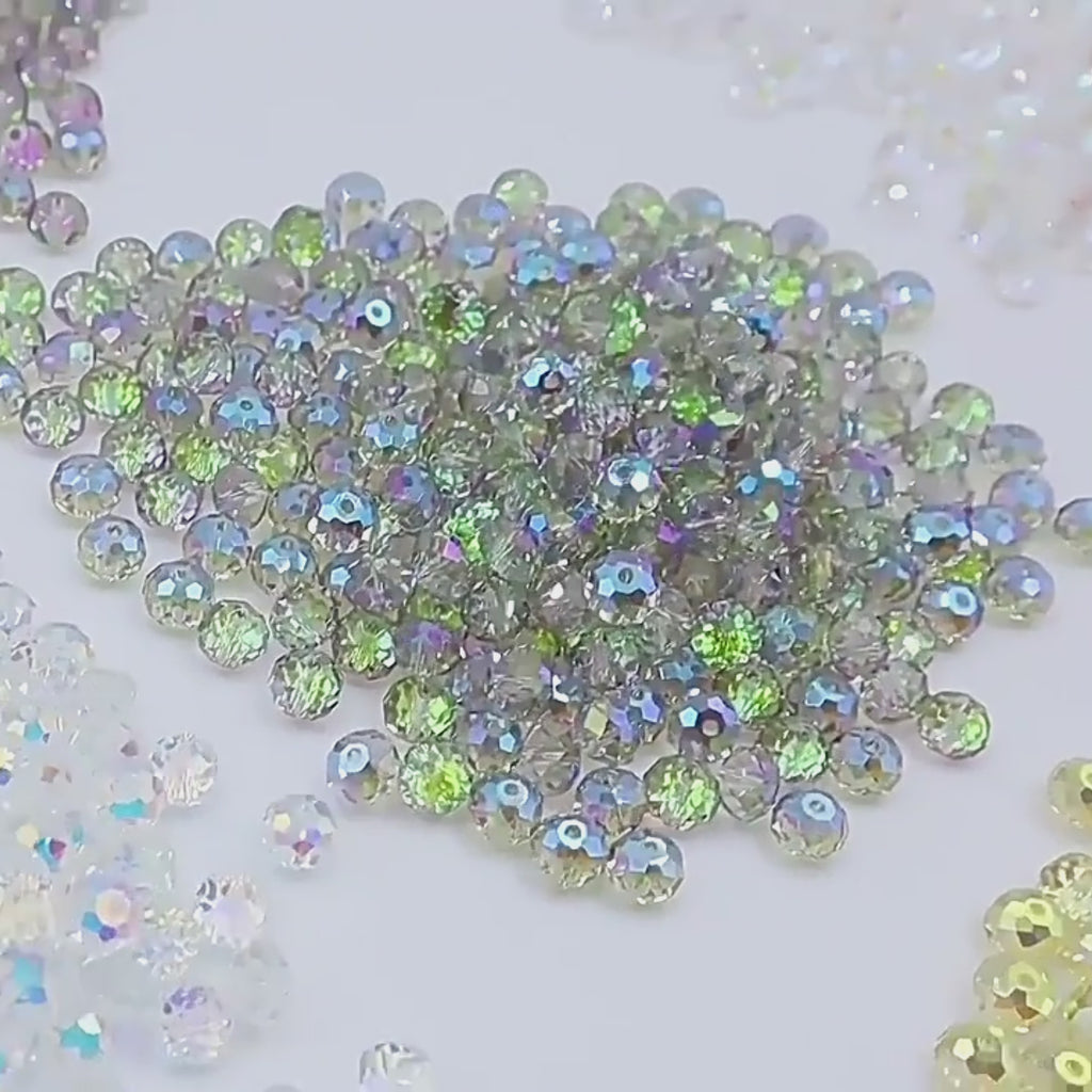 Premium 4/6/8mm Rondelles Crystal Beads-Plated Crest Collection