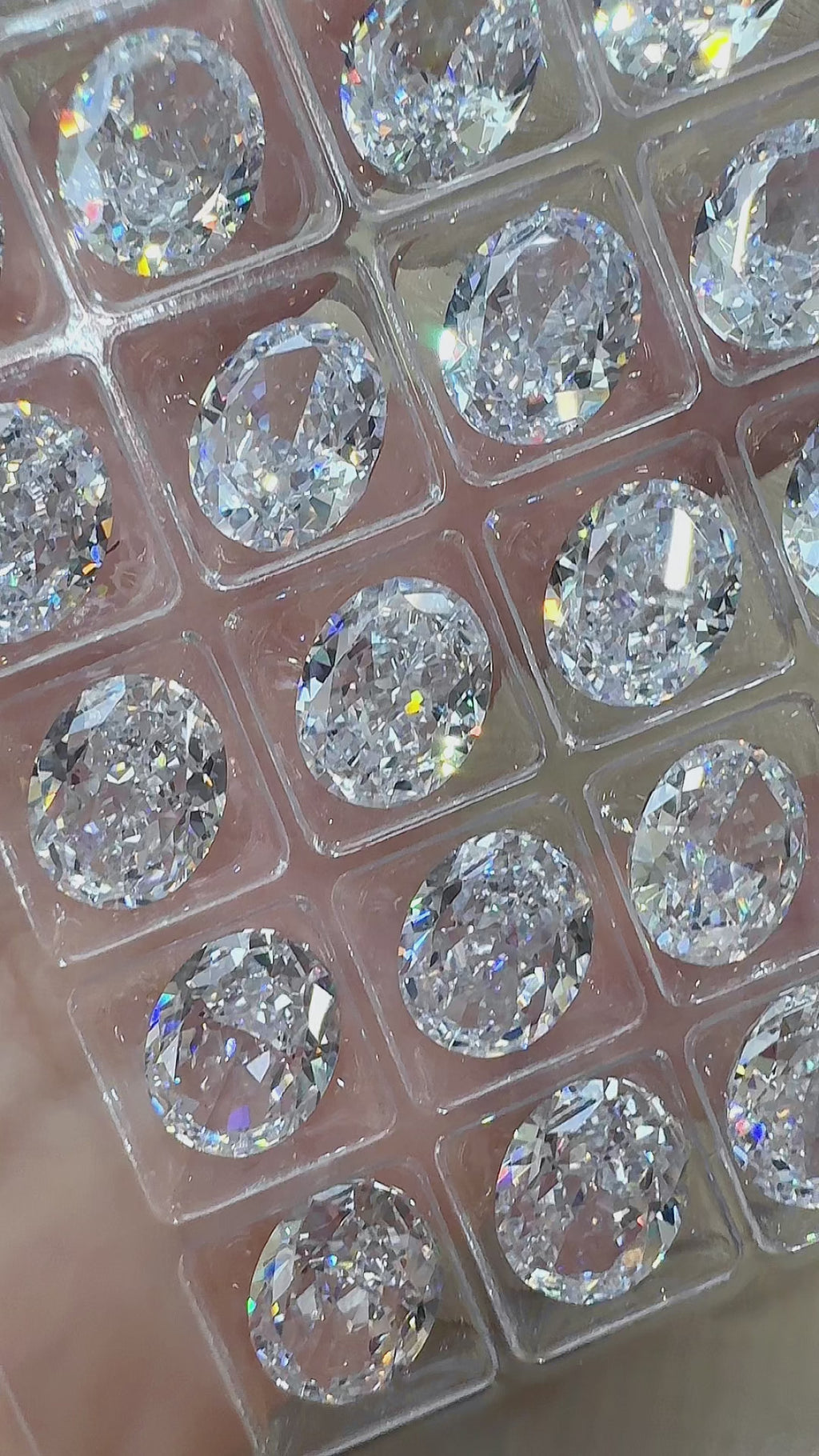 5A 4-16mm Oval Ice Flower Cut Loose CZ Stone - 1pcs
