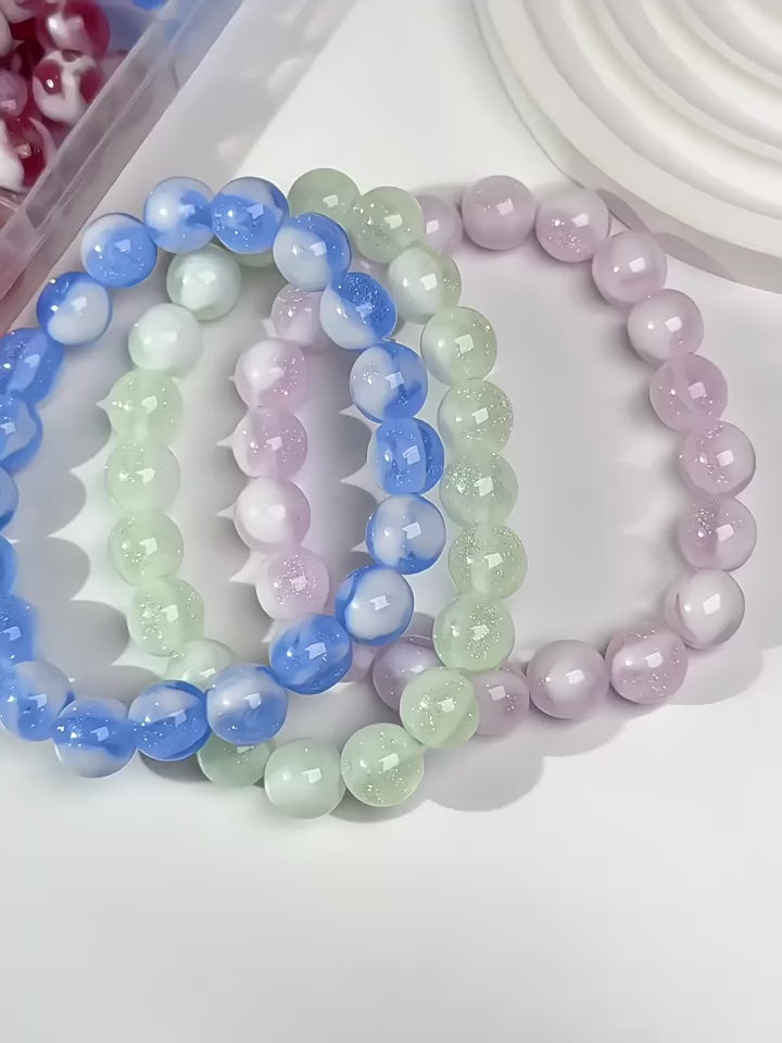(50pcs)10mm Resin Round Beads - Sugary Glutinous Series