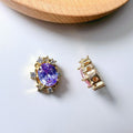 Oval Cut CZ Spacer Bead-10pcs