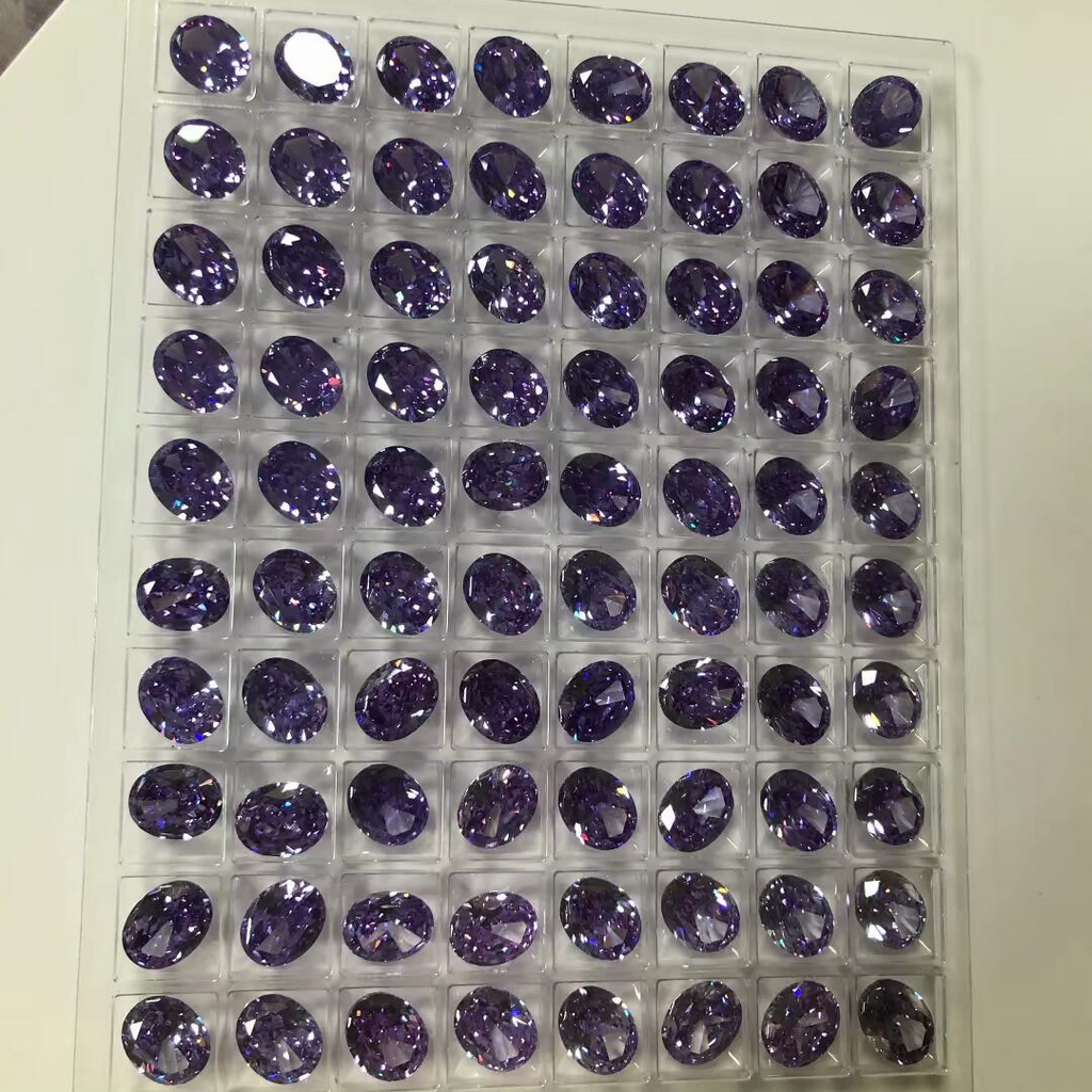5A 4-16mm Oval Ice Flower Cut Loose CZ Stone - 1pcs
