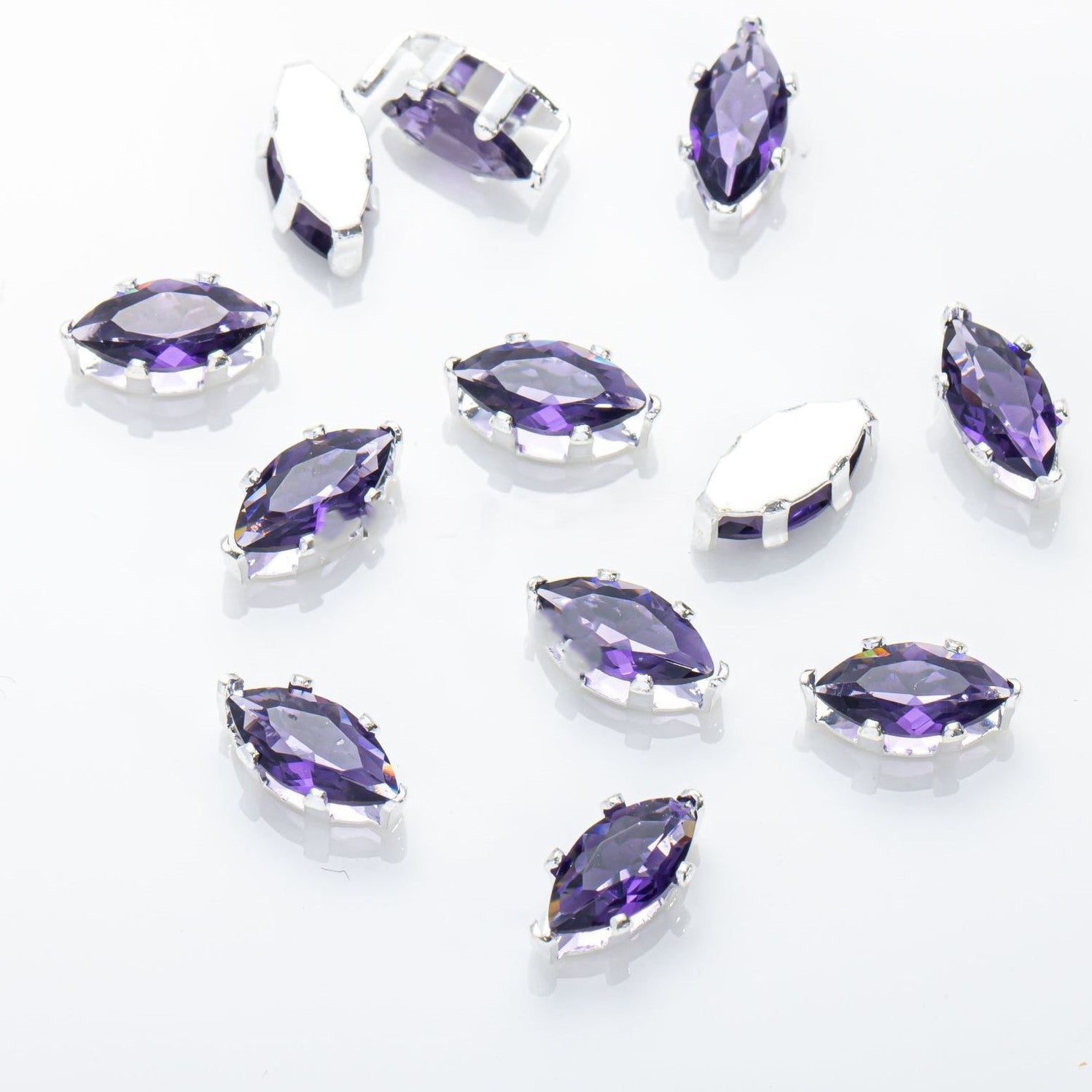 (100pcs)3x6mm 6-prong Marquise Prong-Set CZ