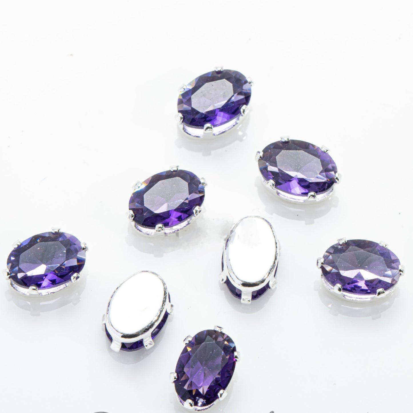 (100pcs)5x7mm Oval Prong-Set CZ