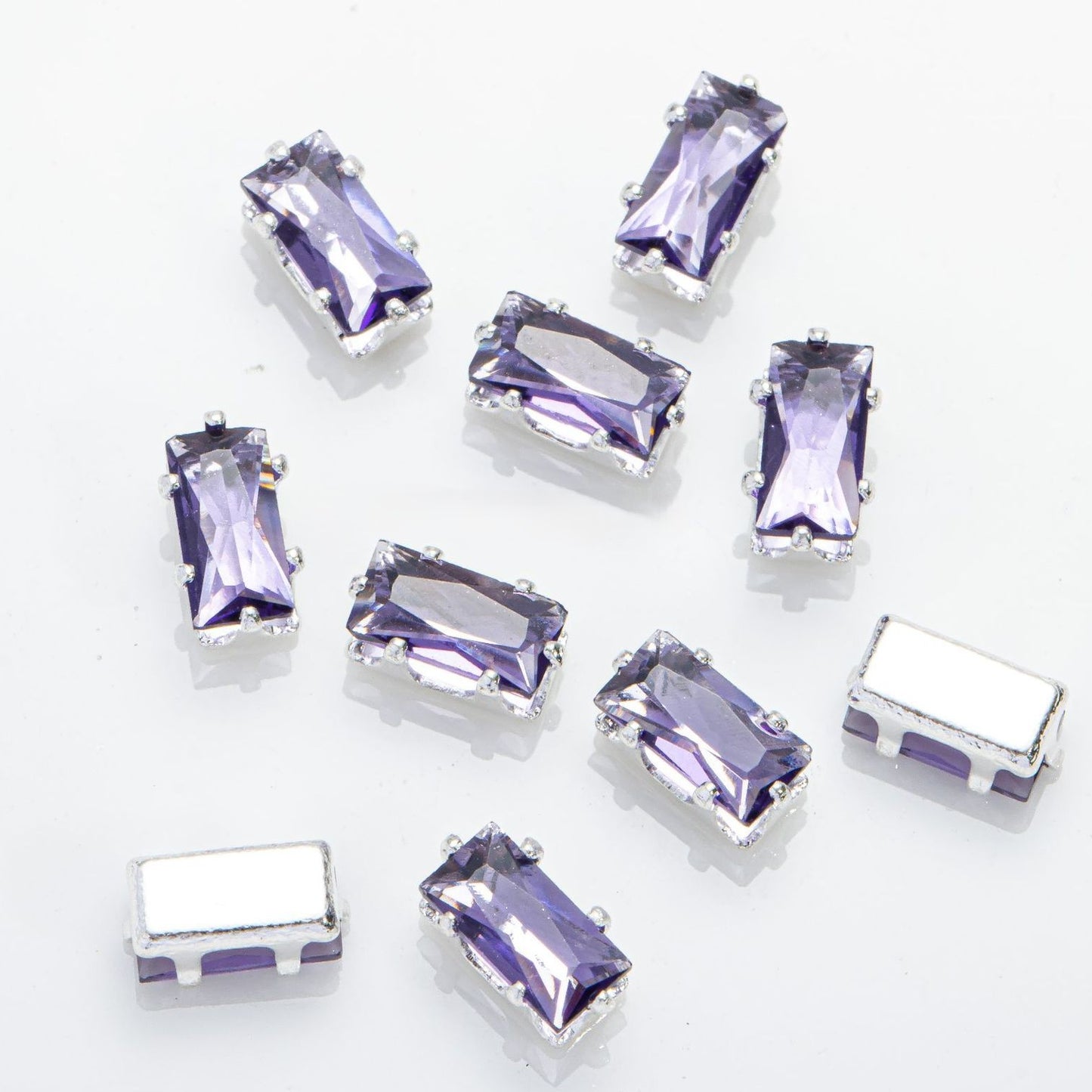 (100pcs)3x6mm Rectangle Prong-Set CZ
