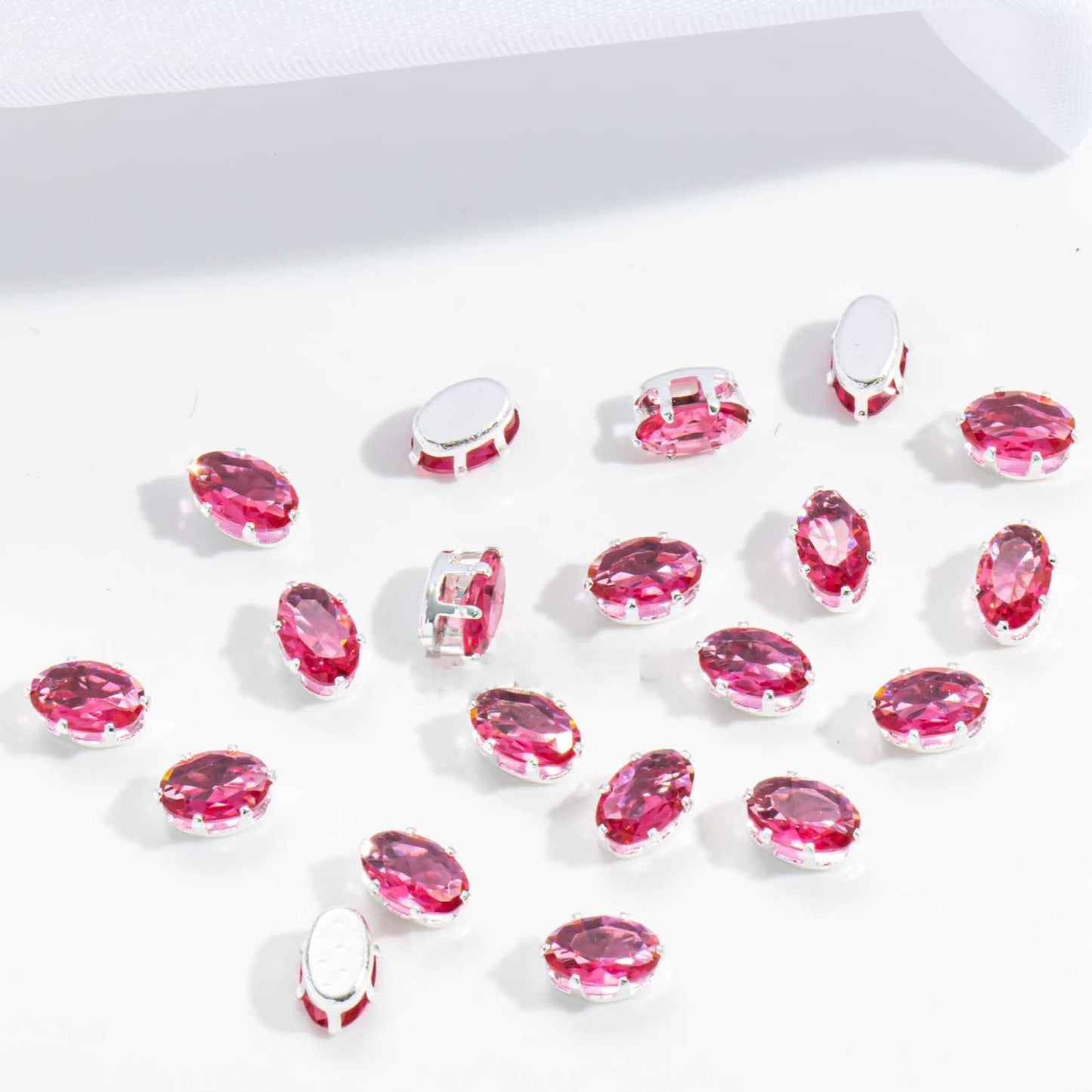 (100pcs)5x7mm Oval Prong-Set CZ