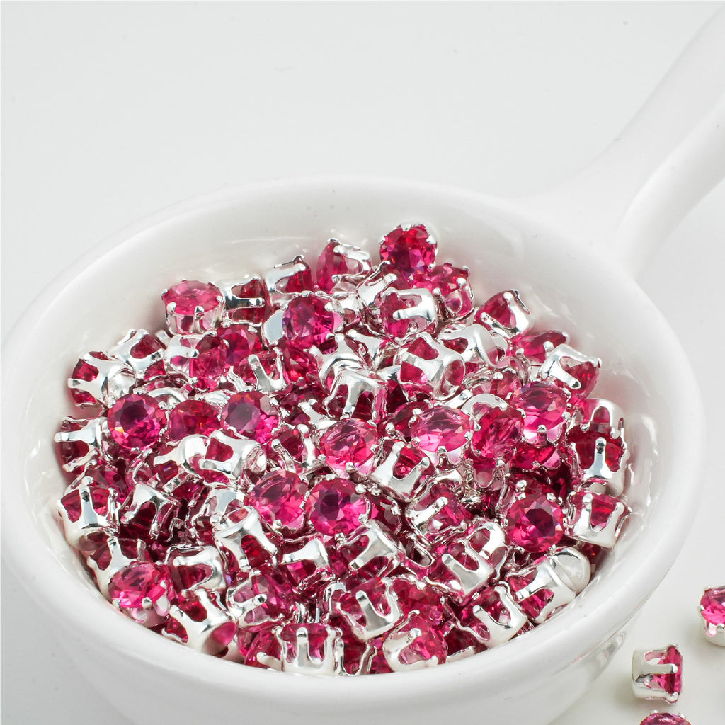(100pcs)4MM Round Prong-Set CZ