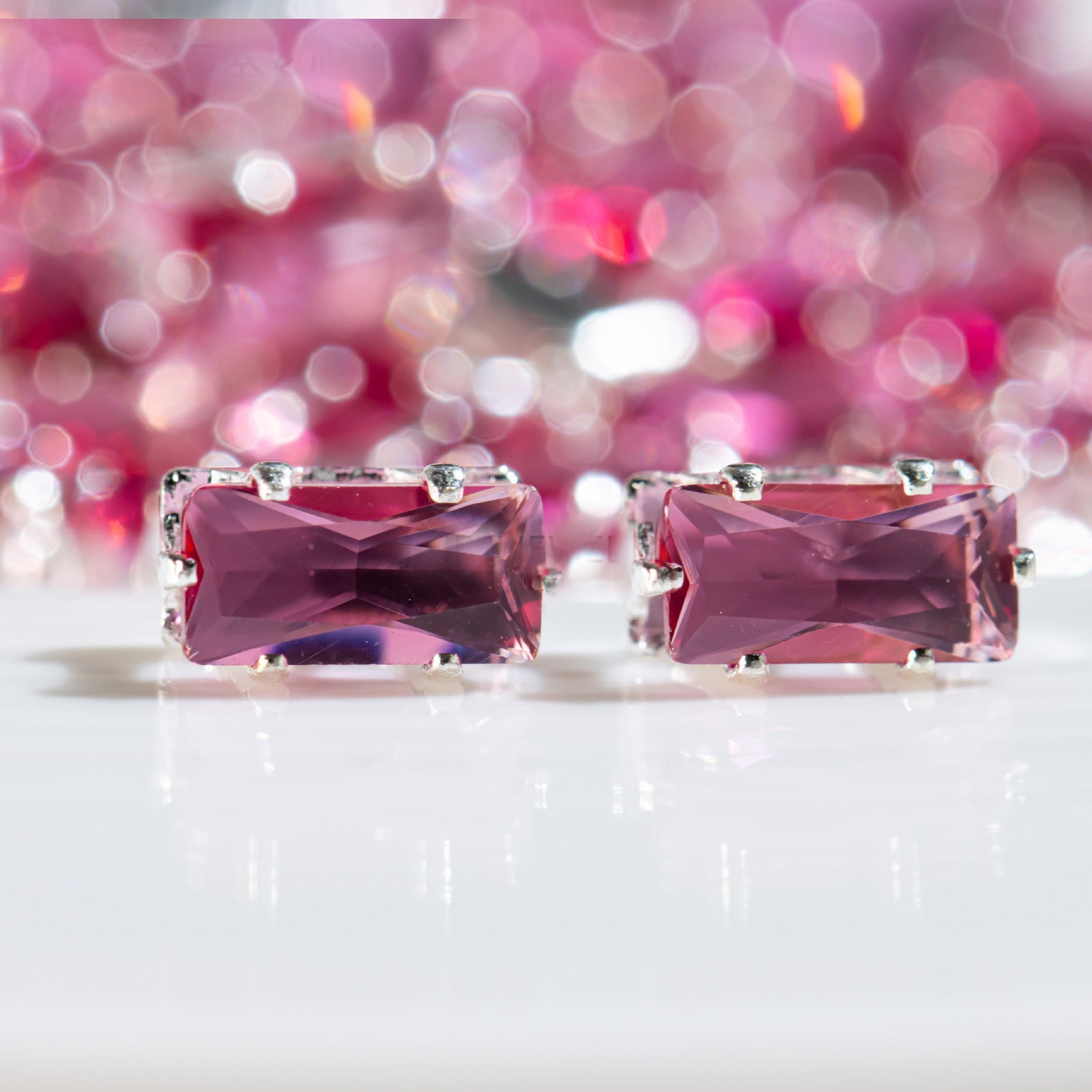 (100pcs)2.5x5mm Rectangle Prong-Set CZ