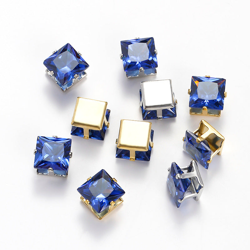 (100pcs)5x5MM Square Prong-Set CZ