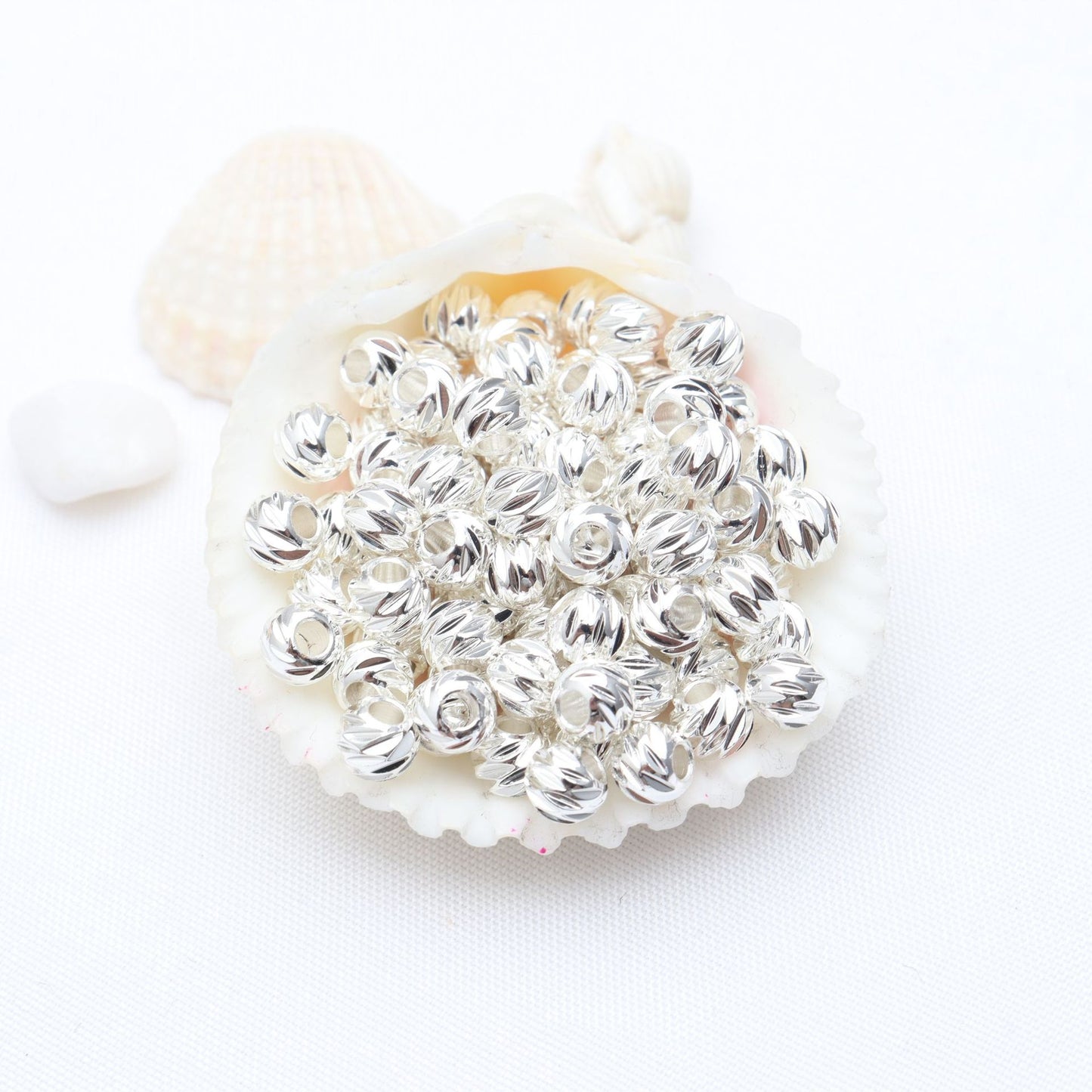Round Textured Spacer Beads