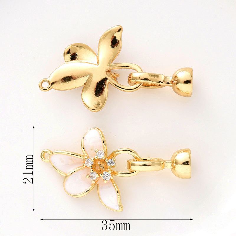 Enamel Petal Clasp Set - 2pcs