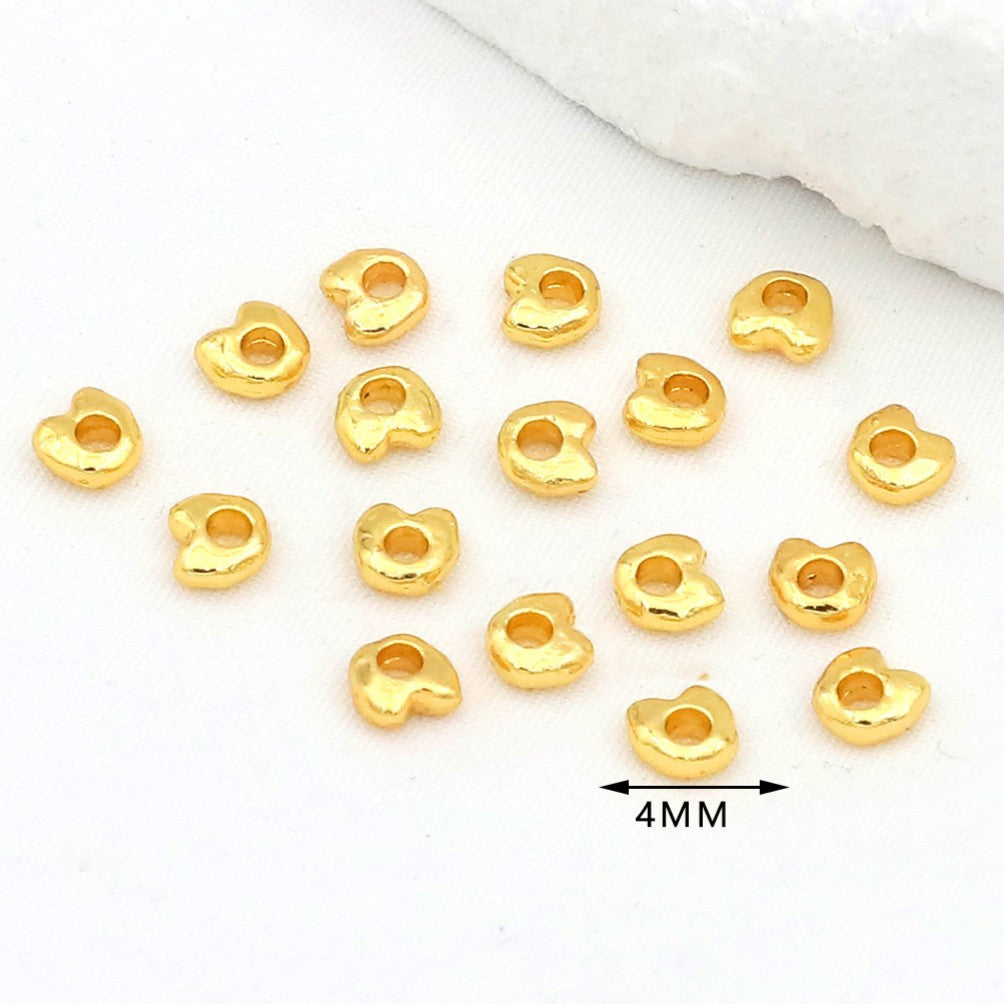 (100pcs)4mm Irregular Nugget & Silver-Tone Spacer Beads / Spacers