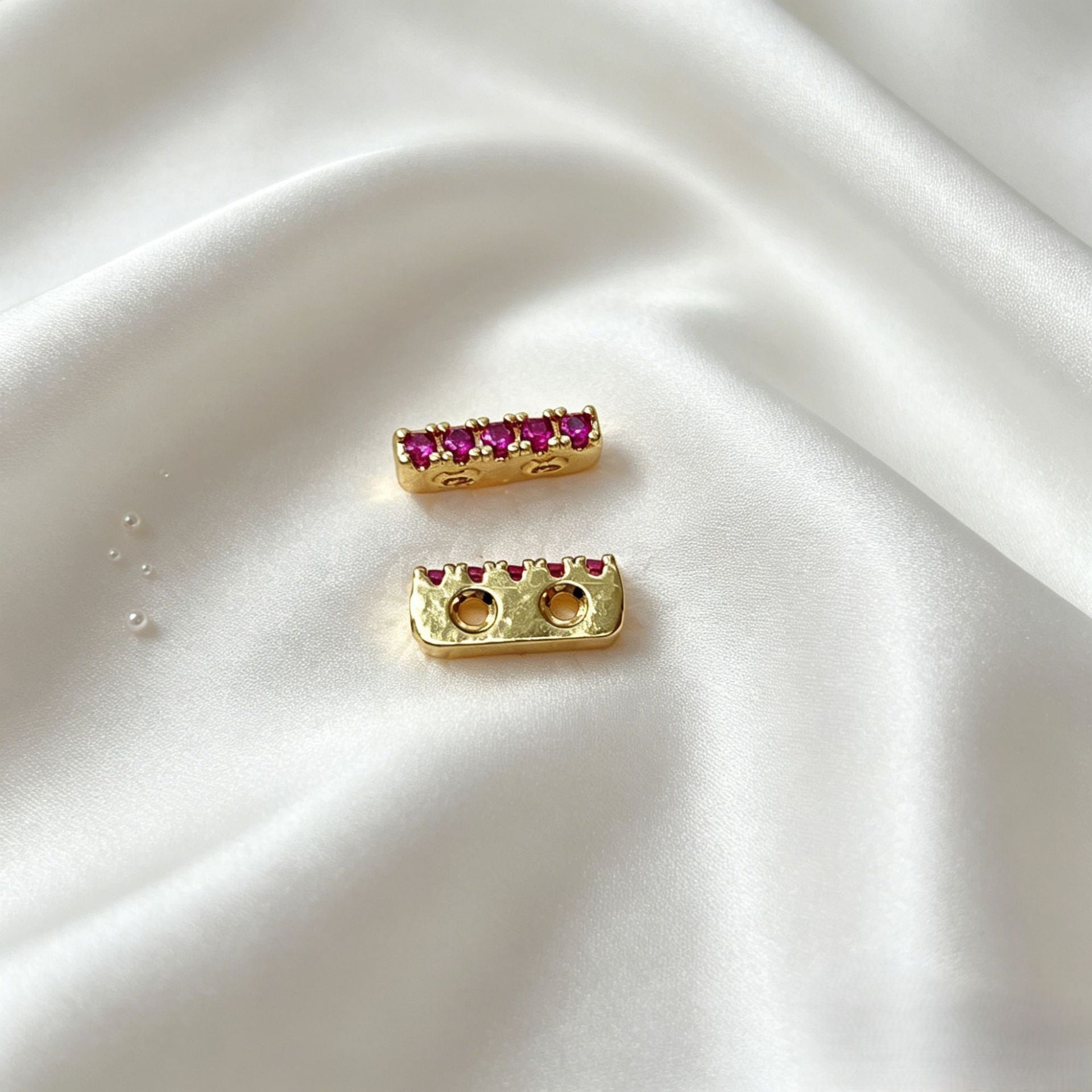 (10pcs)Plated Rectangular Double-Row Spacers