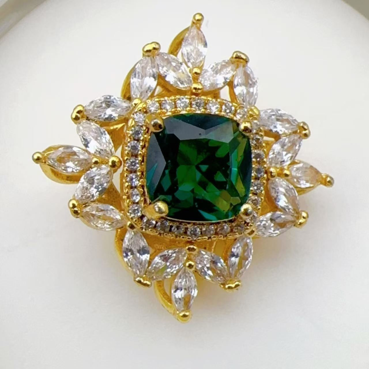 Diamond Sunflower Rose Full CZ Spacer Bead