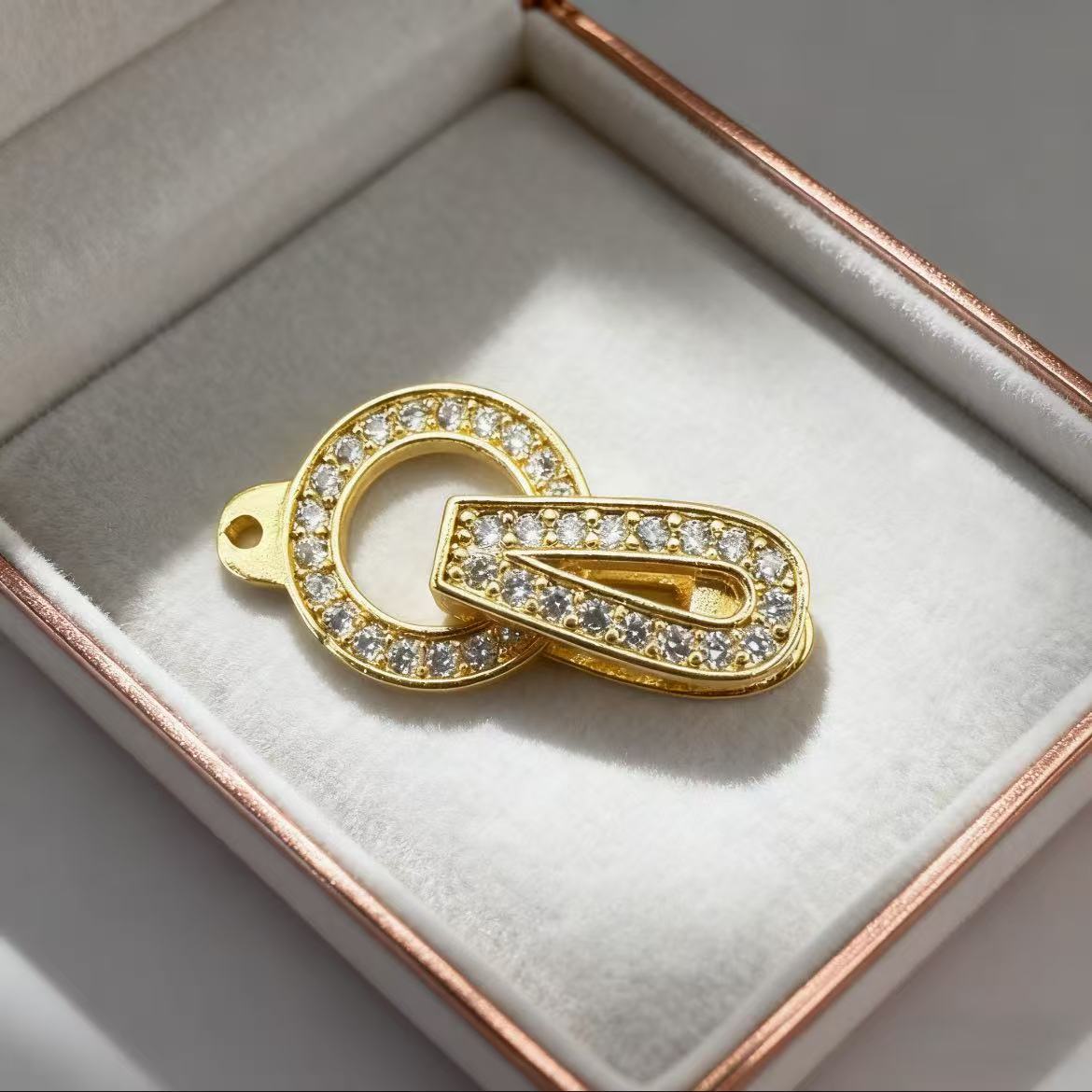 Round CZs Clasp Set - 2pcs