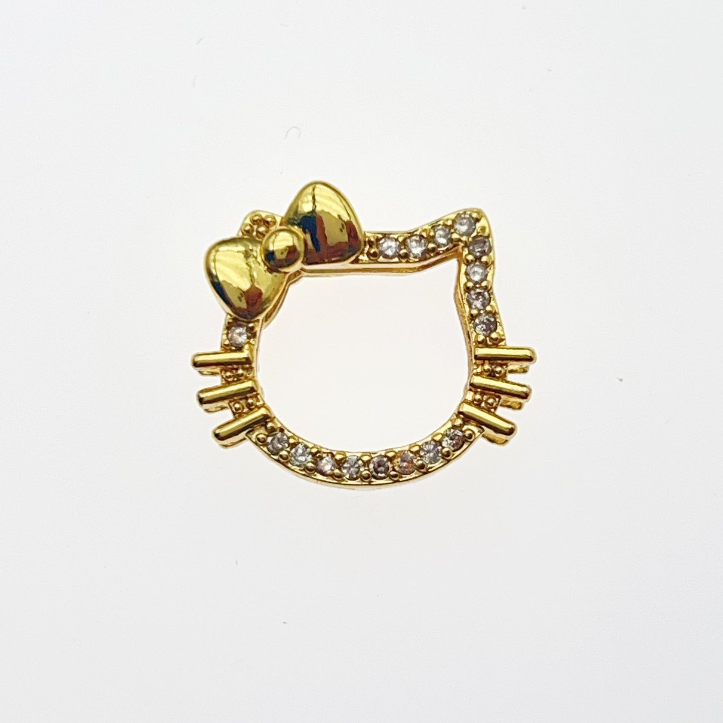 CZ-Set Hollow Cat Head Bead Cap