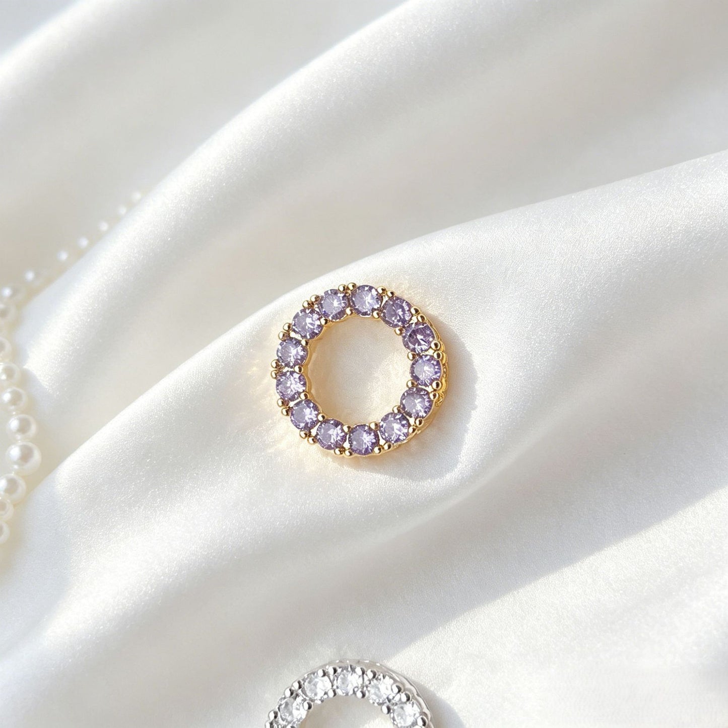 (2pcs)Gold-Plated 8mm Bead Frame / Bead Cap