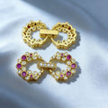 Plated Infinity Shape Clasp with Zirconia