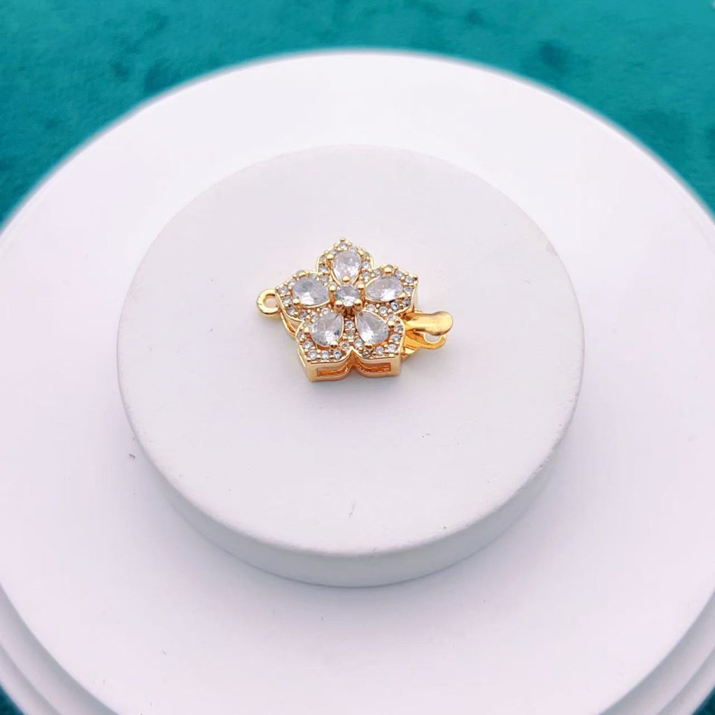 Micro-Pave CZ 5 Petal Single Row Clasp