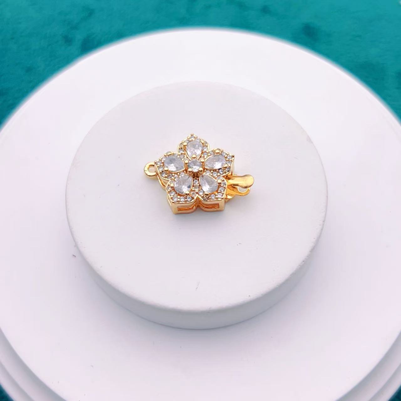 Micro-Pave CZ 5 Petal Single Row Clasp