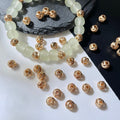 (10pcs)Tarnish-Resistant CZ-Set Hollow Spacer Beads / Wheel Spacers