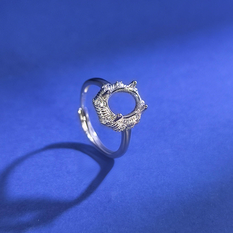 925 Sterling Silver Ring Mount for 7x9mm Oval Gemstone, Minimalist DIY Setting