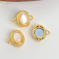 Tiger's Eye Shell Magnetic Clasp Connector - Three Rows to Single Row