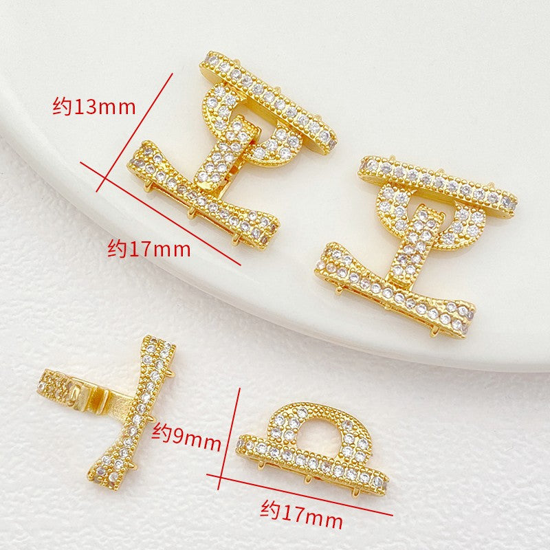 3-Row Gold Plated Clasp for Multi-Strand Jewelry