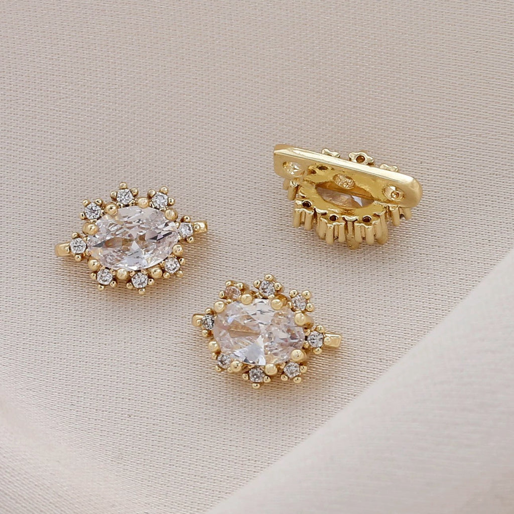 (10pcs)Triple CZ Spacer Charm with Clover & Snowflake