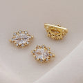 (10pcs)Triple CZ Spacer Charm with Clover & Snowflake