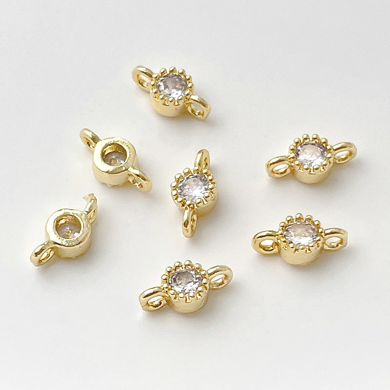 (10pcs)8mm Simple Double-Row Spacers with CZ