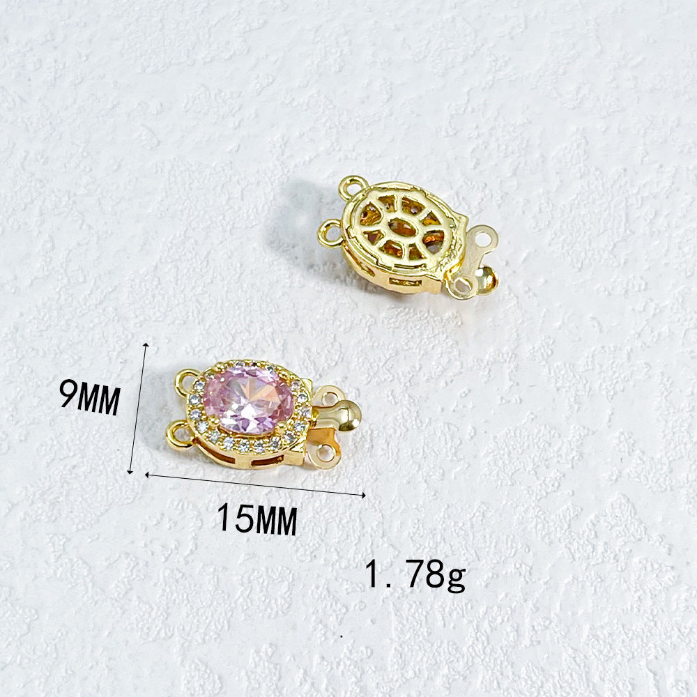 Oval CZ-Set Double-Row Clasp