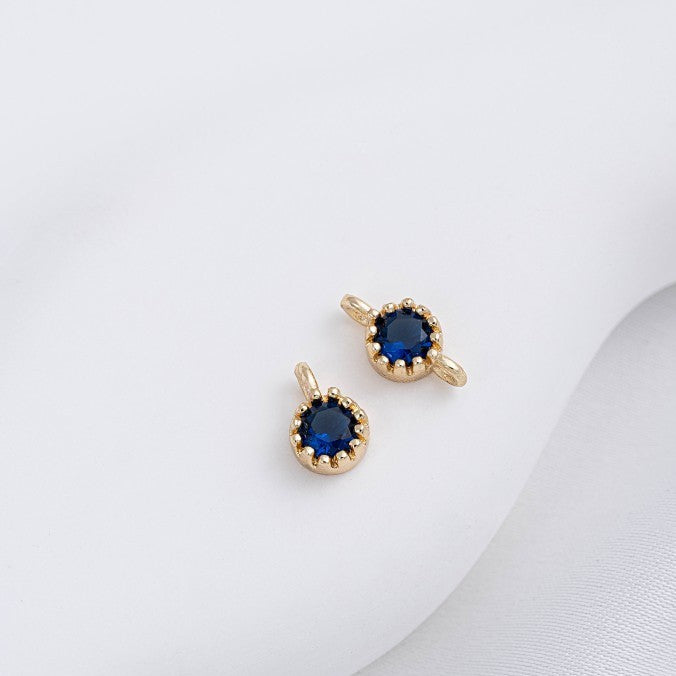 (10pcs)Single/Double Hole Spacer Bar Bead with CZ Stone