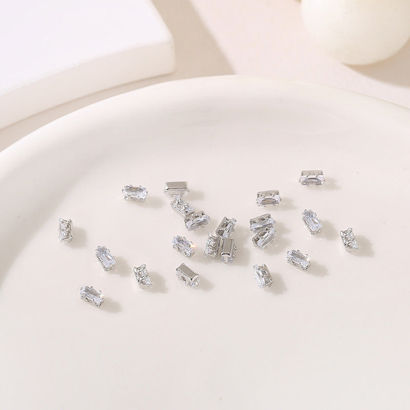 (100pcs)All Shape Geometric Zirconia Prong-Set CZ