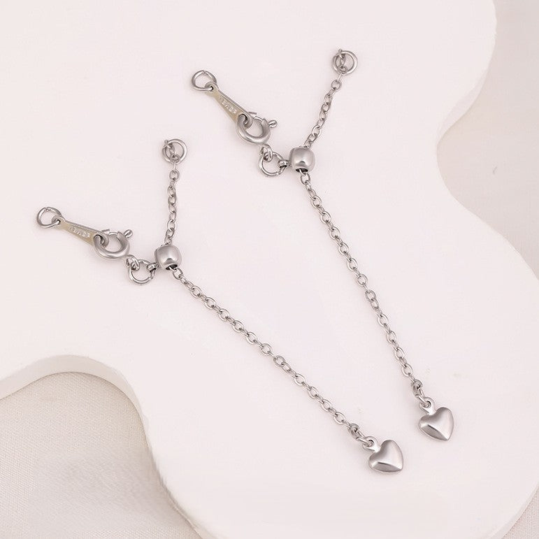 Adjustable Extender Chain Love Heart Clasp