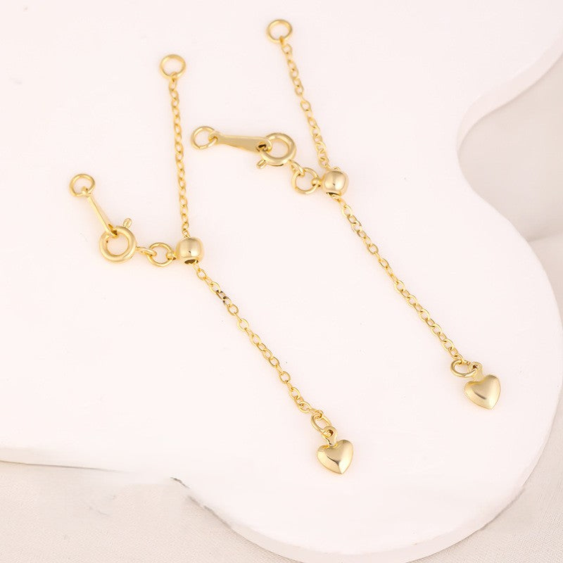 Adjustable Extender Chain Love Heart Clasp
